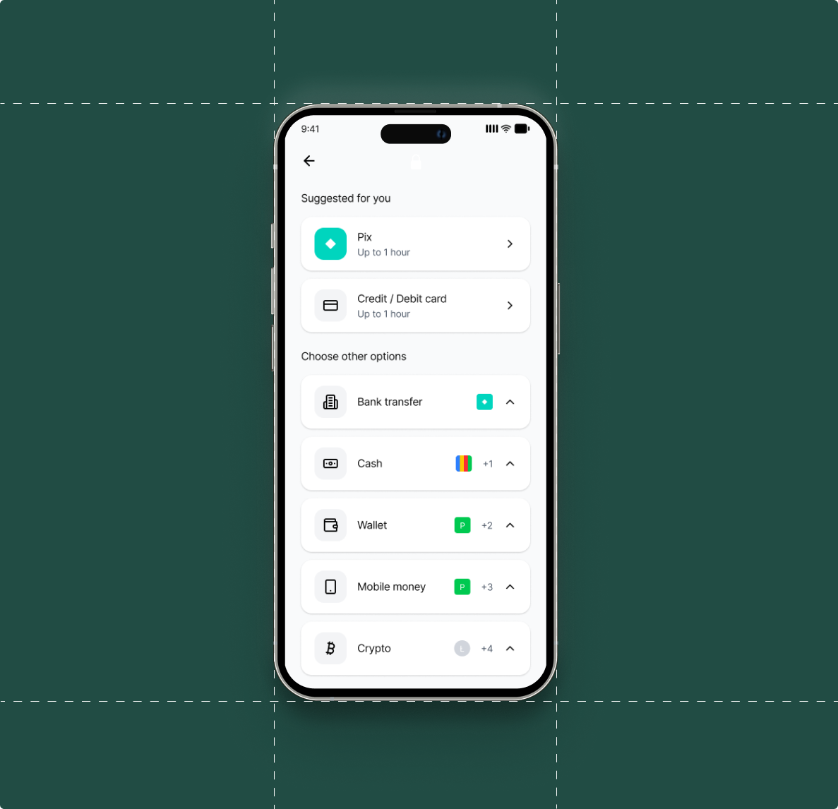 Graphic depicting a hexagonal cropped photo of an interior room design with grid lines along its borders.